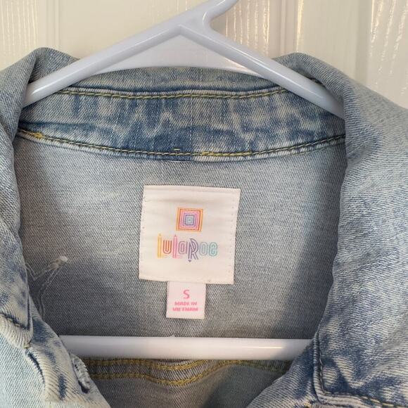 Lularoe Women’s Unicorn Patch Denim Jean Jacket Size S Whimsical Magical - Picture 3 of 11